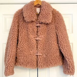 Lauren Conrad Curly Fur Coat Size Large